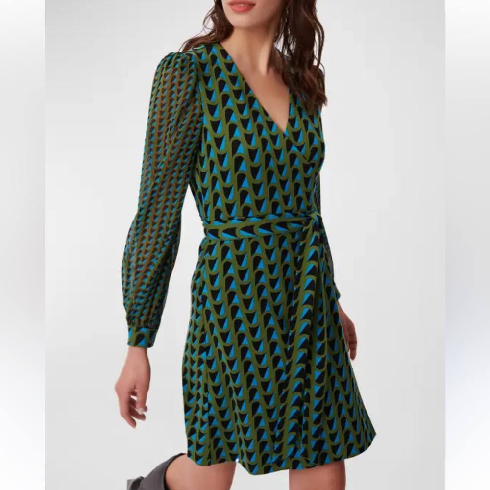 diane von furstenberg Gala Geo print wrap dresses Small